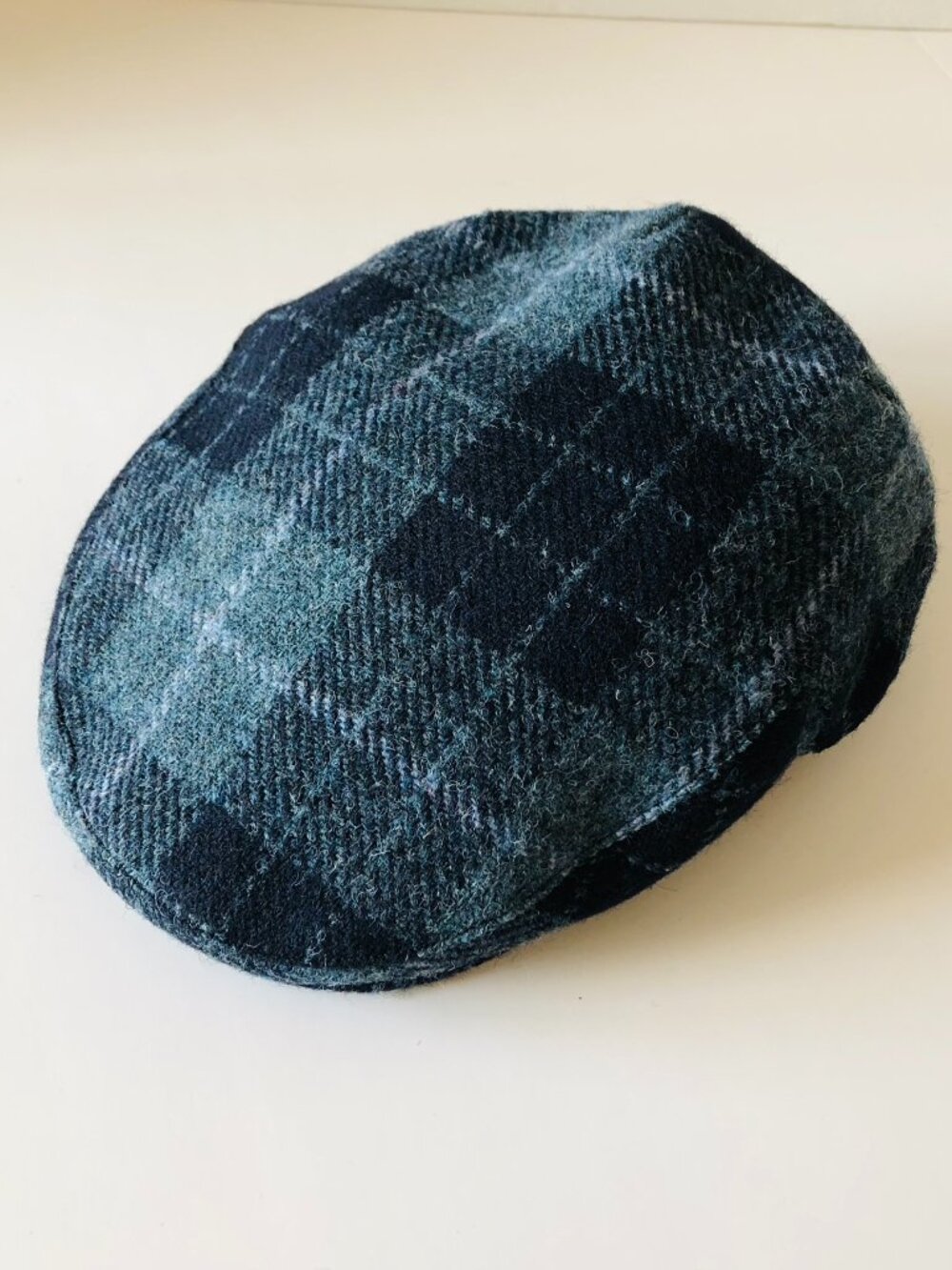 Glen Appin of Scotland Harris Tweed County Plaid Flat Cap 100% Wool Size XL